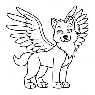 Wolf With Wings Coloring Page 116283-51680