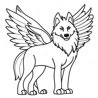 Majestic Wolf With Wings Coloring Page 116284-51682