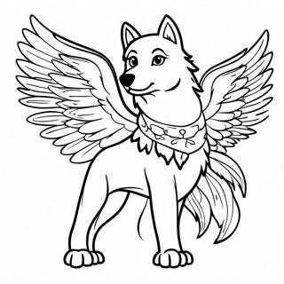 Majestic Wolf With Wings Coloring Page 116284-51684