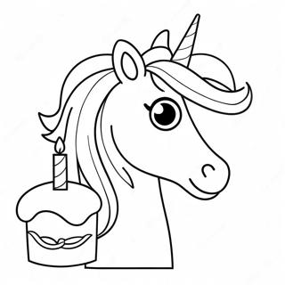 Birthday Unicorn Coloring Pages