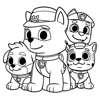 Rocky Paw Patrol With Friends Coloring Page 116389-51765