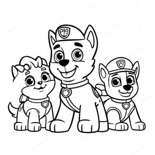 Rocky Paw Patrol With Friends Coloring Page 116389-51930