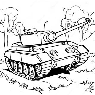 Detailed Ww2 Tank Battlefield Coloring Page 116416-51954