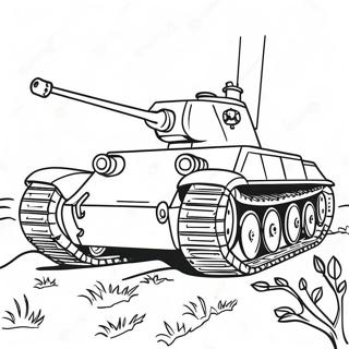 Detailed Ww2 Tank Battlefield Coloring Page 116416-51956