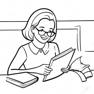 Mom Reading A Book Coloring Page 116519-51875