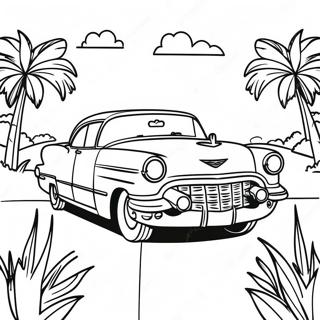 Vintage Cadillac In A Scenic Landscape Coloring Page 116722-52192