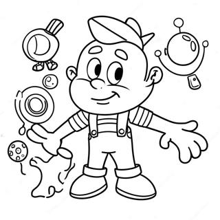Jimmy Neutron With Inventions Coloring Page 116776 52237