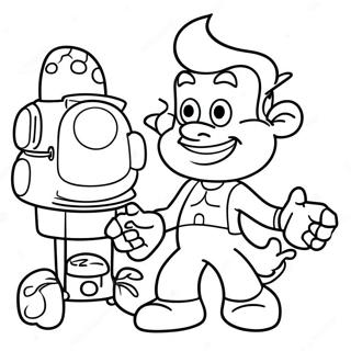 Jimmy Neutron With Inventions Coloring Page 116776 52239