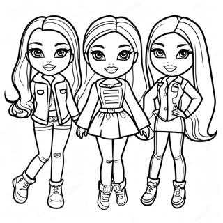 Bratz Dolls In Trendy Outfits Coloring Page 116902-52332