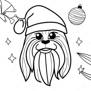 Chewbacca In A Santa Hat Coloring Page 116927-52347