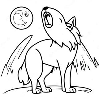 Realistic Wolf Howling At Moon Coloring Page 116952-52363