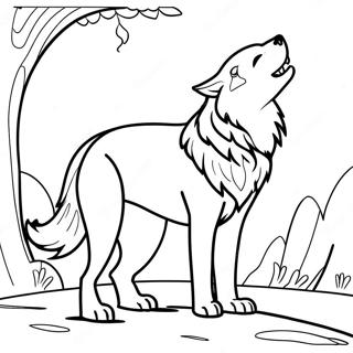 Majestic Wolf In Moonlight Coloring Page 116953-52366