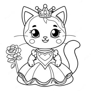 Sparkly Princess Kitty Coloring Page 117031-52425