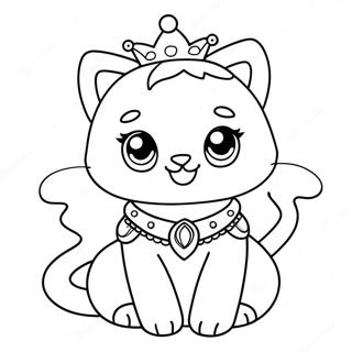 Sparkly Princess Kitty Coloring Page 117031-52426