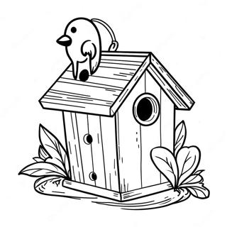 Bird House Coloring Pages