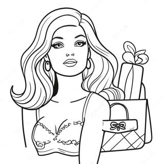 Fashionable 90s Barbie With Accessories Coloring Page 117312-52637