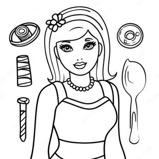 Fashionable 90s Barbie With Accessories Coloring Page 117312-52639