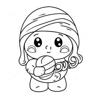 Cute Mummy With Candy Coloring Page 117364-52677