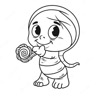 Cute Mummy With Candy Coloring Page 117364-52678