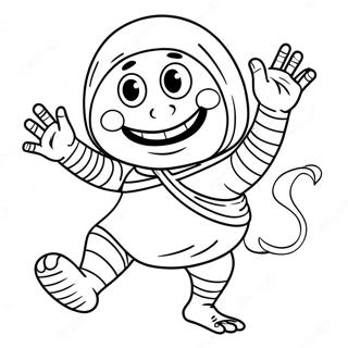 Happy Mummy Dancing Coloring Page 117366-52685