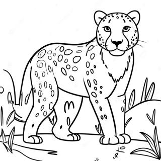 Playful Cheetah Coloring Page 117392-52707
