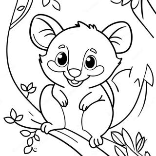 Cute Possum In A Tree Coloring Page 117441-52737