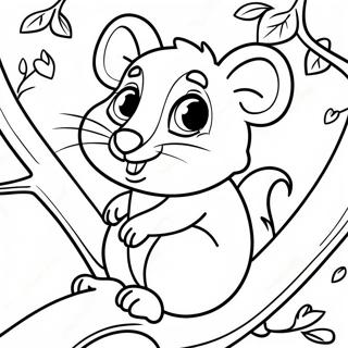 Cute Possum In A Tree Coloring Page 117441-52738