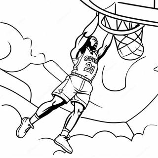 Suns Player Dunking Coloring Page 117494-52783