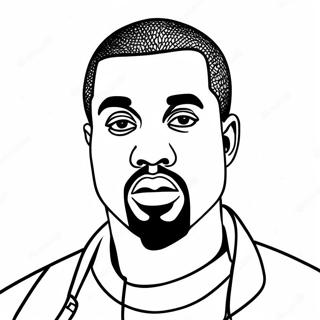 Kanye West In A Stylish Outfit Coloring Page 117625-52884