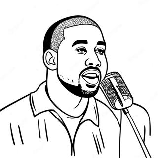 Kanye West With A Microphone Coloring Page 117626-52885