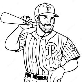 Bryce Harper In A Phillies Jersey Coloring Page 117779-52999