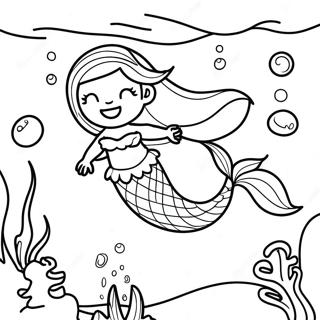 Enchanted Mermaid Underwater Scene Coloring Page 117802-53011