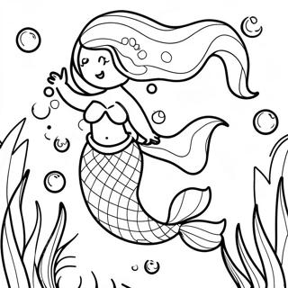 Enchanted Mermaid Underwater Scene Coloring Page 117802-53012