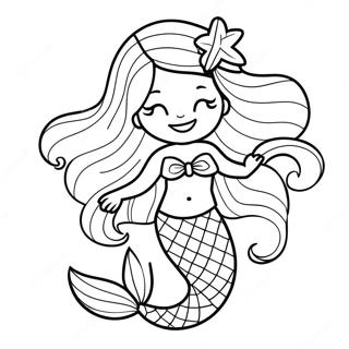 Beautiful Mermaid With Flowing Hair Coloring Page 117803-53013