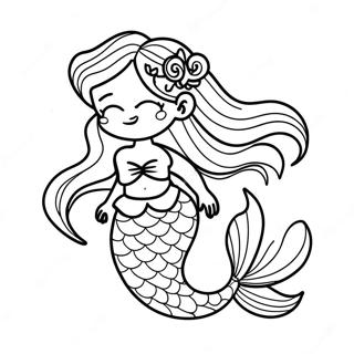 Beautiful Mermaid With Flowing Hair Coloring Page 117803-53014