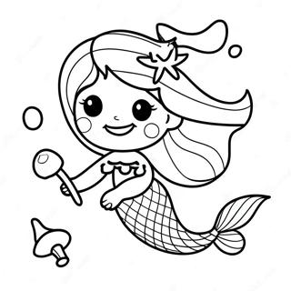 Sparkling Mermaid With Seashells Coloring Page 117804-53018