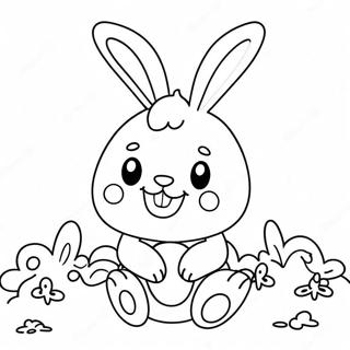 Kawaii Bunny With A Big Smile Coloring Page 117858-53065