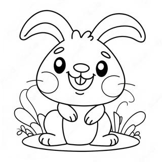 Kawaii Bunny With A Big Smile Coloring Page 117858-53067