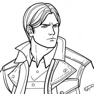 Leon S Kennedy In Action Coloring Page 118064 53219