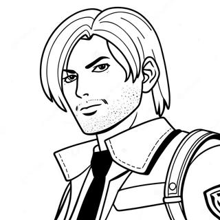 Leon S Kennedy In Action Coloring Page 118064 53220