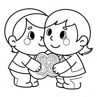 Joyful Kids Sharing Kindness Coloring Page 118091 53248