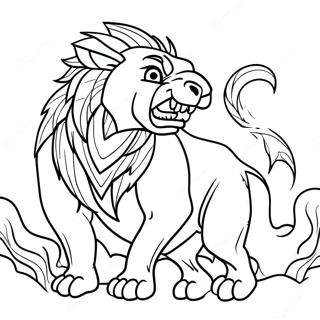 Majestic Beast Roaring Coloring Page 11809-971