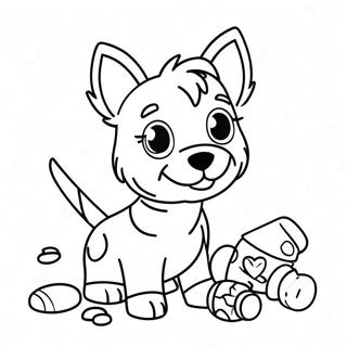 Cute Realistic Yorkie Playing With Toys Coloring Page 118114-53253