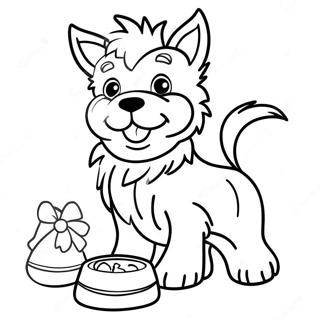 Cute Realistic Yorkie Playing With Toys Coloring Page 118114-53254