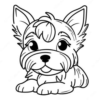 Adorable Realistic Yorkie Puppy Coloring Page 118115-53260