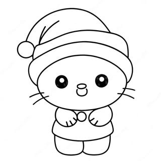 Cute Hello Kitty With Santa Hat Coloring Page 118217-53333