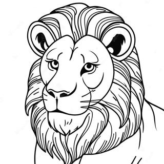 Realistic Lion For Adults Coloring Pages