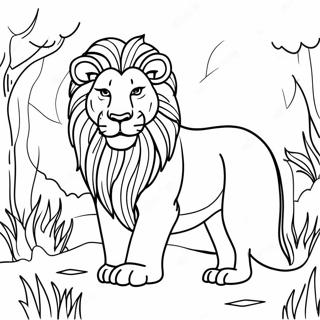 Ferocious Lion In The Wild Coloring Page 118245-53363