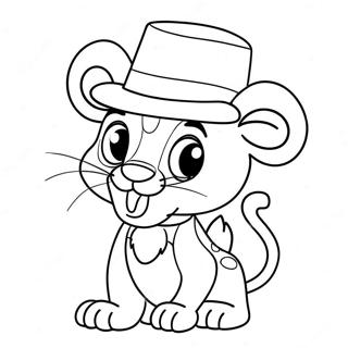 Cute Pink Panther With A Hat Coloring Page 118269-53374