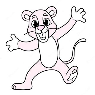 Playful Pink Panther Dancing Coloring Page 118270-53379